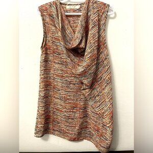 Cameo & Myth Scoop Neck Stripe Gradient Pattern Sleeveless Top Blouse